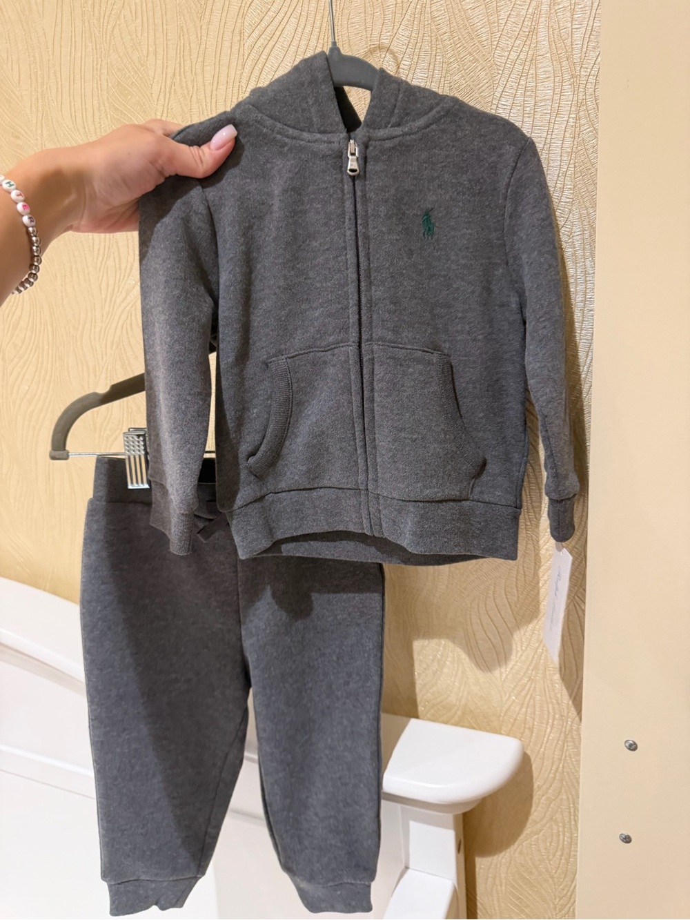 Ralph Lauren Dark Charcoal Fleece Hoodie & Joggers Set
